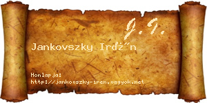 Jankovszky Irén névjegykártya